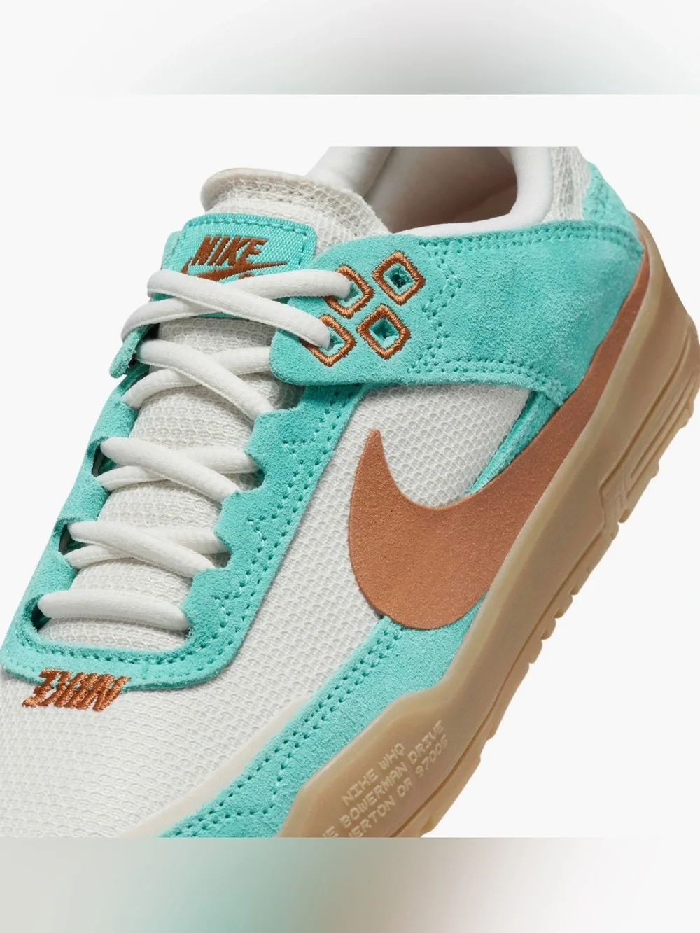 Nike SB Air Zoom Heritage 86 Aqua Gum Skate Shoes Youth 5.5Y / Women’s 7